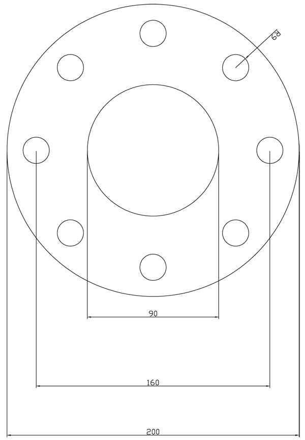 kích thước mặt bích bơm DN80