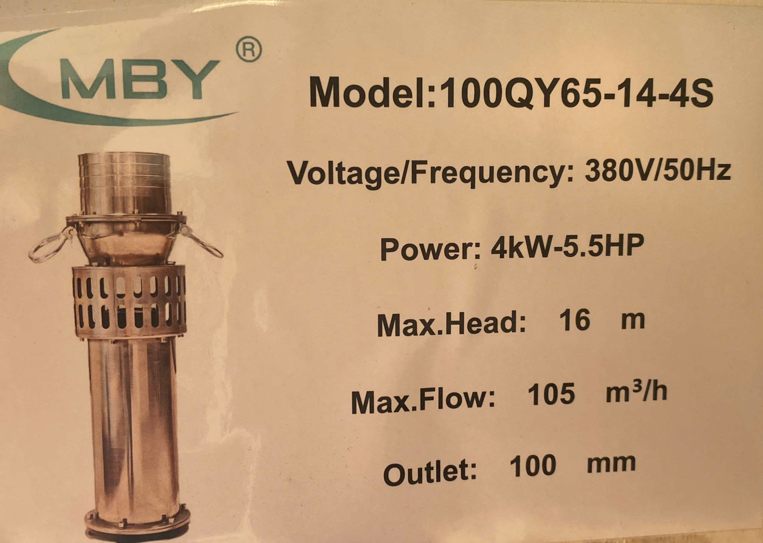 m&aacute;y bơm ch&igrave;m inox lưu lượng lớn 4kw