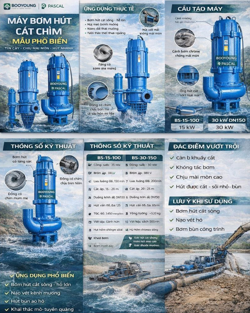 Máy bơm chìm hút cát 30kw