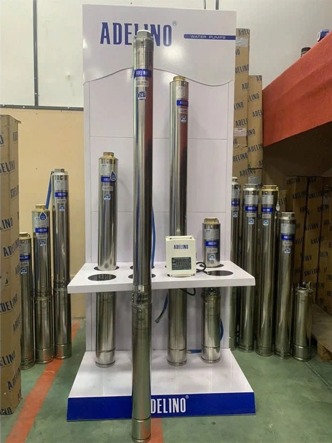 Địa chỉ bán máy bơm hỏa tiễn bơm chìm giếng khoan Adelino