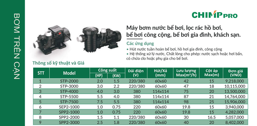 Đại lý bán máy bơm bể bơi hôi bơi tại Hà Nôi HCM