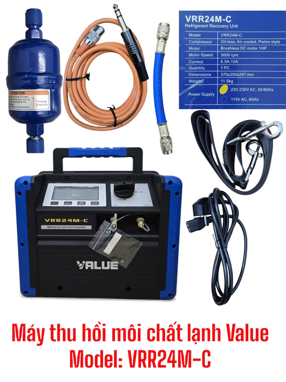 Thiết bị thu hồi gas lạnh c&ocirc;ng nghiệp Value VRR24M-C