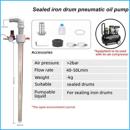 Bơm dầu th&ugrave;ng phuy kh&iacute; n&eacute;n