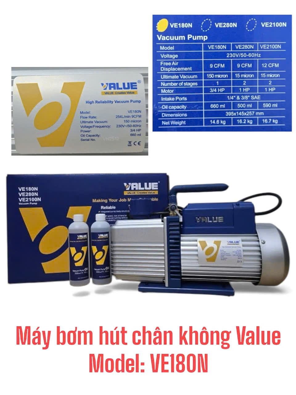 M&aacute;y h&uacute;t ch&acirc;n kh&ocirc;ng Value VE180N